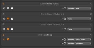 Bitwig Controllers Menu